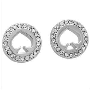 kate spade “spot the spade” silver stud earrings